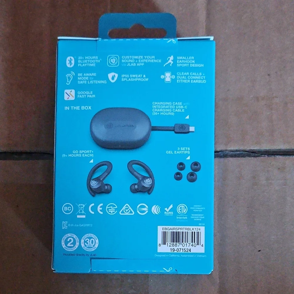 JLab Go Sport+ True Wireless Earbuds - Blue
